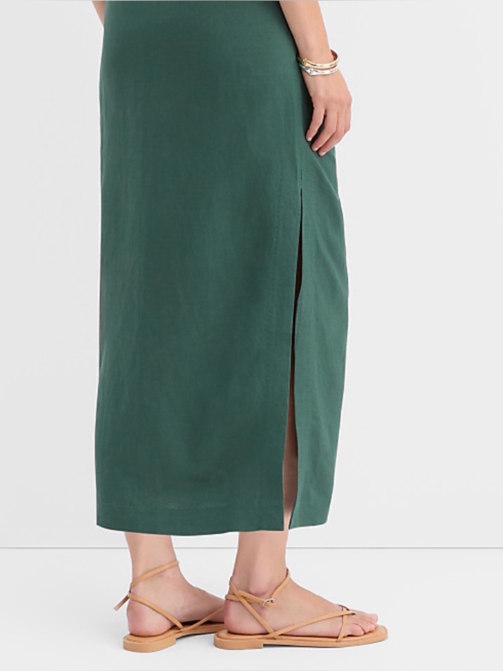 LOFT Ruched Linen Midi Skirt - Picture 6 of 6